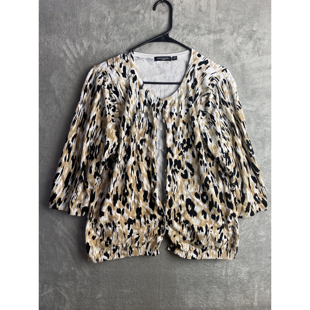 Notations Womens 1X Button Front Cardigan